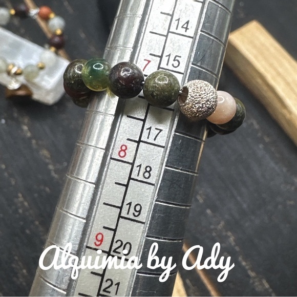 Blood agate silver beaded ring protection/ charms - Picture 2 of 8